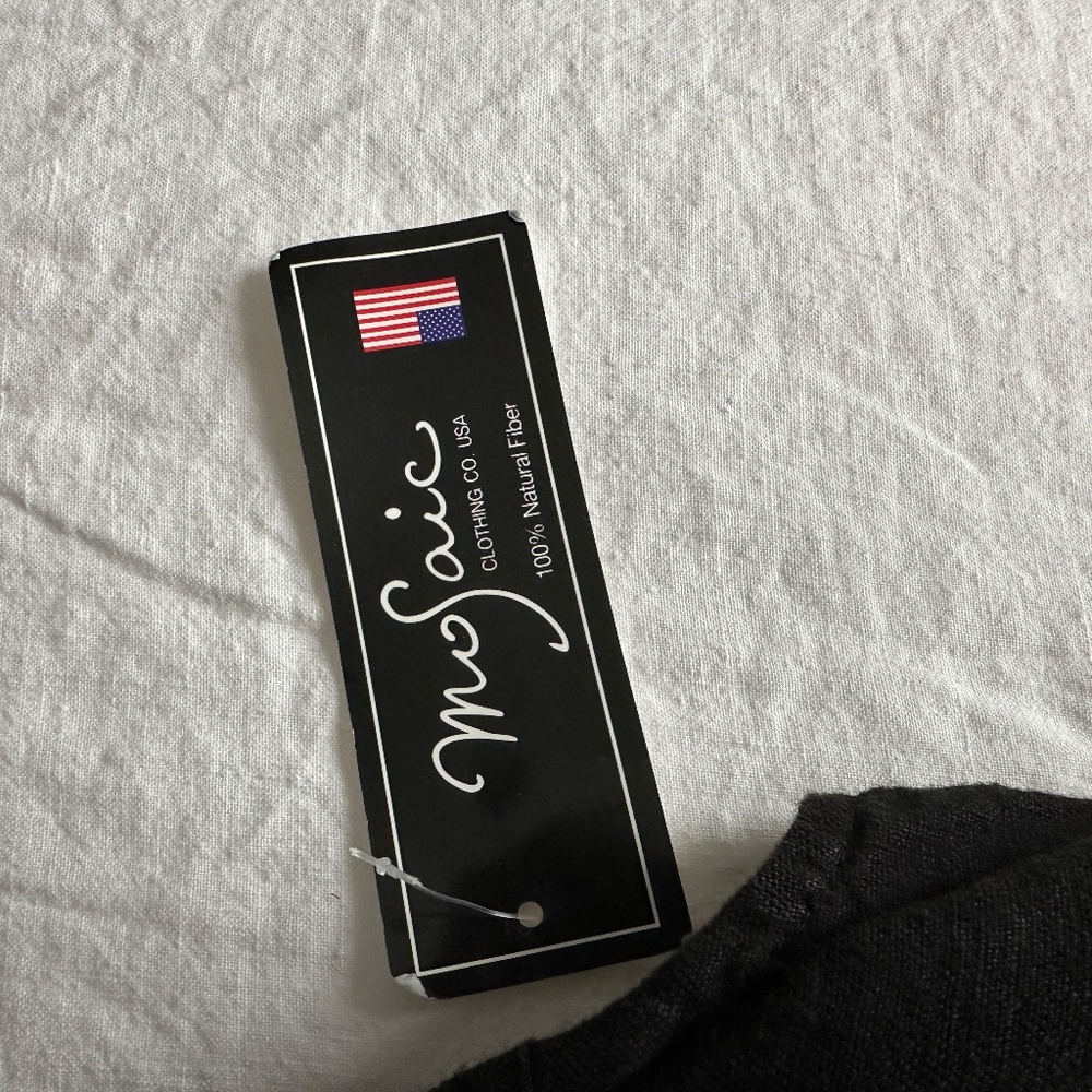 NWT Mosaic USA Black Linen Sun Dress Size S - Picture 4 of 5